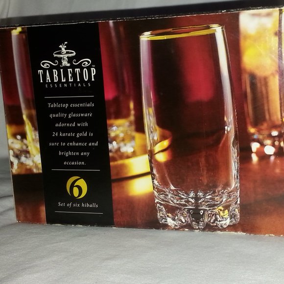 Hiball Glassware 24 Karat Gold Tabletop Essential - Picture 3 of 4